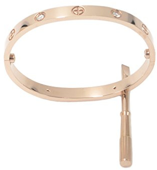 SEFILKO Bracelet d'amour luxueux en acier inoxydable plaqué or pour homme et femme | Style simple, taille 16