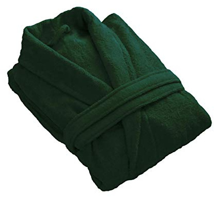 House of Emily Women's Men's 100% Turkish Cotton 400gsm Terry Towelling Shawl Collar Bathrobe Dressing Gown (Medium - Chest Size 45 - 48 | Length 50, Hunter Green)