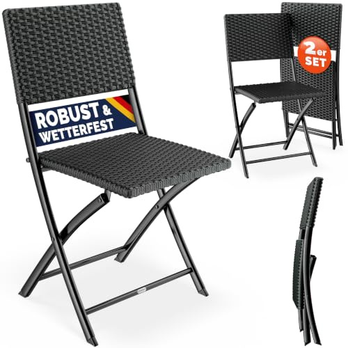 Casaria Set 2 Sedie Pieghevoli Carico Max. 120 kg Salvaspazio Leggere & Portatili Resistenti da Esterno Interno Balcone Campeggio