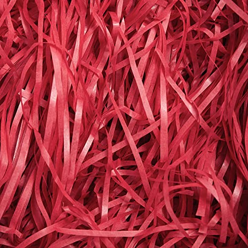 500 gramos Virutas de Papel para Regalos, Papel Relleno para Cajas Regalos, Tiras de Papel para Relleno, Proporcionar una Buena Decoración y Protección para los Regalos (Rojo)