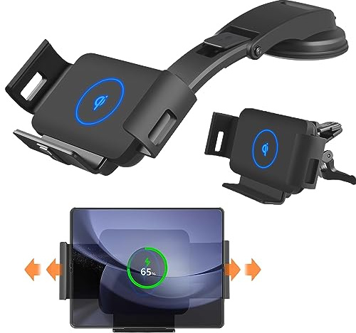 Chargeur Induction Voiture pour Samsung Z Fold 5,Wireless Charger Compatible avec Samsung Galaxy S24/S23/Plus/Z Fold 4 3,Chargeur sans Fil Voiture Support Téléphone pour iPhone 15 14 13 Pro Max Plus