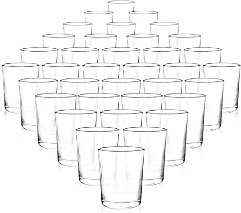 Comrzor Set of 36 Clear Tealight Candle Holders, Glass Votive Candle Holders Bulk, Floating Candle Holder for Table Centerpieces, Wedding Propose Party Home Decor