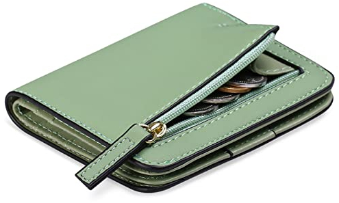 GAEKEAO Damen Geldbeutel klein mit RFID-Schutz, Mini Kurzer Geldbeutel Frauen Leder mit Zipper Brieftasche, Weich Bequem Süß Münzfach Portemonnaie