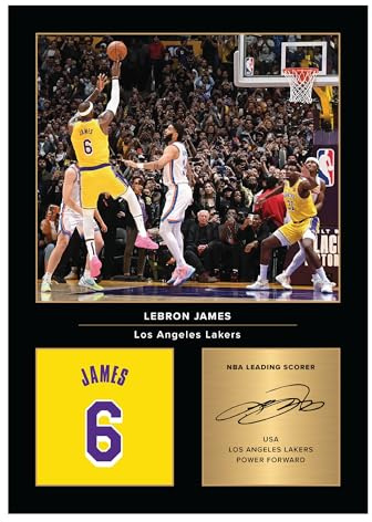 Icons Wall Art Lebron-James-Fotodruck, A4, gedruckt, Geschenk für Basketball-Fans, digital reproduzierte Unterschrift, ungerahmt
