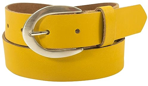 fashionchimp Basic Damengürtel aus 100% echtem Leder, glänzende Gürtel-Schließe, Breite ca. 2,8cm, Made In Germany