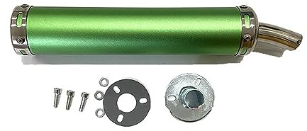 Moto Terminali Scarico Per 50cc-240cc Universale In Metallo 60x280mm Lungo Moto Da Corsa Tubo Di Scarico Silenziatore Silenziatore 2stoke Silenziatore Fuga Terminale Scarico Moto (Size : Matte green