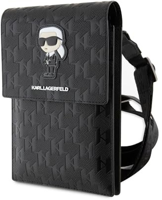 KARL LAGERFELD KLWBSAKHPKK - Funda con diseño de monograma Saffiano, color negro, Negro