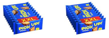 PiCK UP! Original, Riegel mit knackiger Milchschokoladentafel zwischen zwei Keksen, der Snack für unterwegs, 20er Pack (10 x 28g)