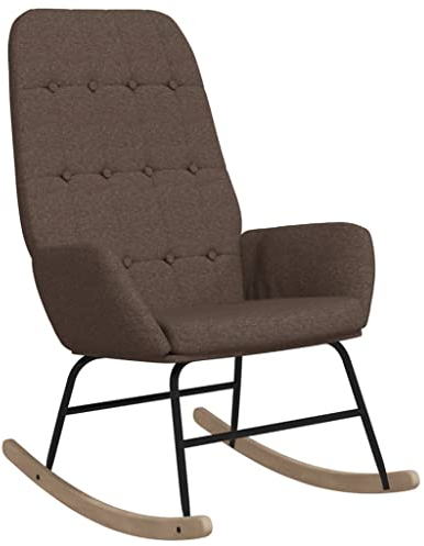 vidaXL Schaukelstuhl Schwingstuhl Relaxsessel Schaukelsessel Sessel Schwingsessel Relaxstuhl Polstersessel Polsterstuhl Wohnzimmer Taupe Stoff