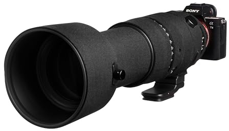 easyCover - Lens Protection Camouflage Cover - Objektivschutz - Schutz für Ihr Kameraobjektiv - Geeignet für Sigma 60-600mm F4.5-6.3 DG DN OS (E und L-Mount) - Schwarz