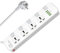 LELYFIT Steckdosenleiste mit USB-Anschlüssen, 4 Universalsteckdosen, Wasserdichter Schutz, 4 Quick USB (5V 3.4A 17W), Unabhängiger Sicherheitsschalter, 6.5ft Netzkabel, kindersichere Tür