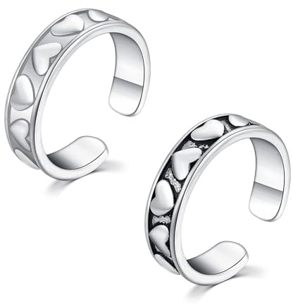 Mayhoop Anillos de dedo de la vendimia para los niños de los hombres de acero quirúrgico ajustable abierto anillos de dedo de cola de plata anillo de dedo anillo de nudillos