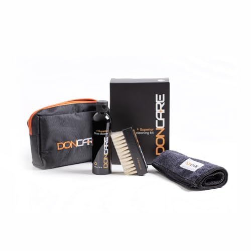 DonCare Kit Nettoyant Standard pour Sneakers, basket et chaussures - Brosses, Nettoyant (120ml), Microfibre, etc...