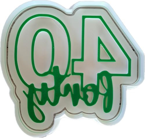 Tagliabiscotti.it - 40 Forty - Compleanno - Cookies Cutter - Formina Stampo per creare biscotti e decorazioni in pasta di zucchero per torte classiche o in cake design - 8 x 7,5 x 1,2cm