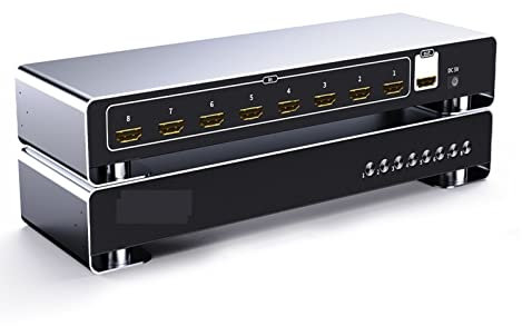 KVM Switch Monitors Computers, 4K Switch 8 In 1 Out Video Switcher 8 Ports For Host Laptop PS3/4/5 Sharing Monitor TV Projector Share Monitors and USB Devices,Plug and Play