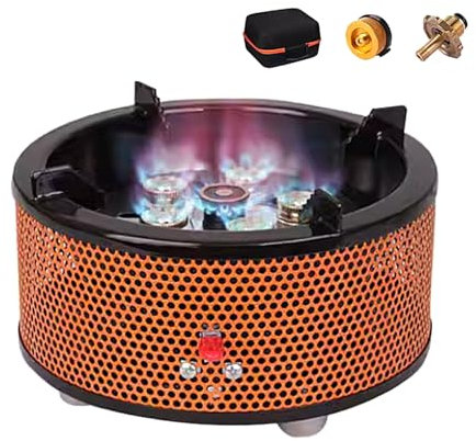 Estufa LeñA PequeñA Camp Stoves Estufa de mochilero de 8 KW para Acampar, Estufa portátil para Acampar con Bolsa de Almacenamiento, Cuerpo de Acero Inoxidable, Cocina móvil al Aire Libre con