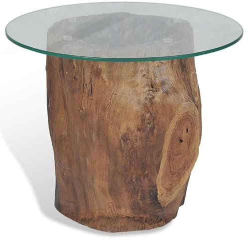 HEFZGDB Couchtisch Teak Glas 50x40 cm Couchtische Coffee Table Living Room Stubentisch Satztische Fürs Wohnzimmer für Wohnzimmer Tagungsraum Café Balkon