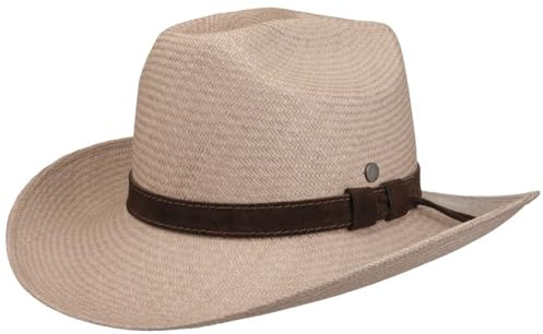 Lierys Tortilla Western Panamahatt by Herrar - Made in Ecuador sommarhatt Panamastråhatt solhatt med grosgrain band Vår-sommar Sommar - S (55-56 cm) ljusbrun