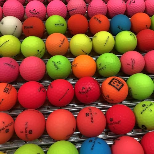 LA-Balls Golfbälle, 50 Stück, Bunt, AAA/AA Qualität, Matt