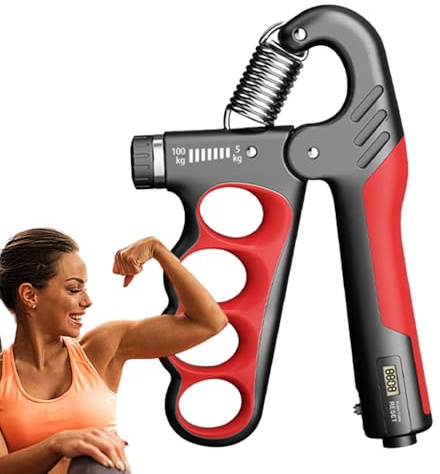 Handtrainer Unterarmtrainer, Handgriffverstärker, Verstellbarer Grifftrainer Mit Zähler, Unterarmstärkungsgerät Mit Edelstahlfeder, Griffkrafttrainer Für Starke Muskeln, Handgelenke, Finger, Unterarm