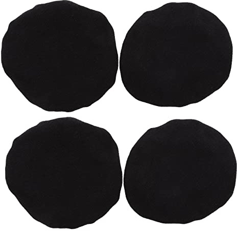 4pcs Black Cotton Earcup Covers for Headset Protection | Stretchable Fit, Washable Design, Small Size for Headphones, Helps Extend Headset Life