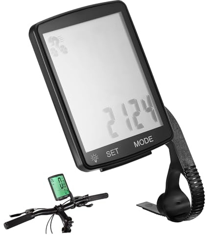Toyvian Kabelloser Fahrradcomputer, Mit Großem LCD Display Multifunktionaler Fahrrad Tachometer Und Kilometerzähler Für Mountainbike Und Rennrad Radfahren Wetterbeständig