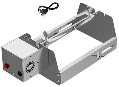 Nikou Cucchiaio per Pollo Rotante Automatico, Rosticceria in Acciaio Inox, Girarrosto Pollo Allo Cremagliera Spiedo Forchetta Griglia Girevole a 360°, Compatibile con Molte Griglie