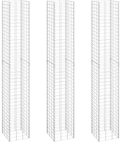 Gabionen Hochbeete aus Eisen 3 STK. 30x30x200 cm - Stabile Gartenbeete für Gemüse, Kräuter & Blumen | Langlebig & Wetterfest | Ideal für Garten, Terrasse & Balkon
