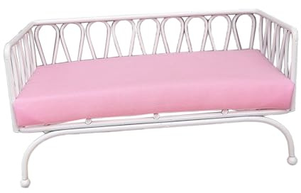 predolo Puppenhaus Sofa Miniatur Couch Puppenmöbel Wohnzimmermöbel Spielzeug Modell mit Abnehmbarem Stoffkissen für Sammler Zum Dekorieren von Puppenstuben, Weiß