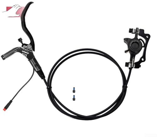 Ensemble de freins à disque hydrauliques pour vélo électrique, leviers de frein avant et arrière en alliage d'aluminium avec rotor de 160 mm, support PM 74 mm IS 51 mm, noir/rouge/jaune/bleu (noir)