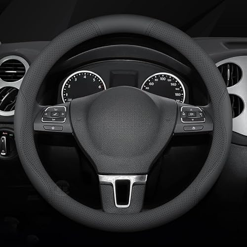 Auto Lenkradbezug Leder für Mercedes Benz Sprinter W906 2006-2017, Lenkradhülle Anti Rutsch Breathable Lenkradschutz Lenkradabdeckungen für Frauen Männer,Black-O Shape
