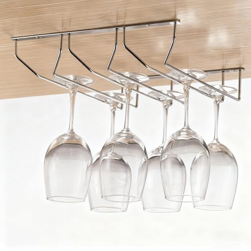 Eruceky Calici Sotto Armadio, Portabicchieri da Vino, Supporto per Calice, per Famiglia, Ristorante,Hotel,Appendiabiti in Vetro