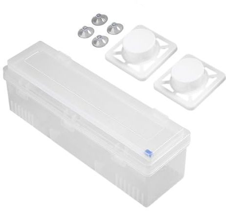 Dispenser per Pellicola Trasparente – Wrapmaster 44 cm, Taglierina Pellicola PE, Porta Rotolo da Cucina Commerciale | Scatola Trasparente, Conservazione Multifunzione per Taglio Facile, Riduzione dei
