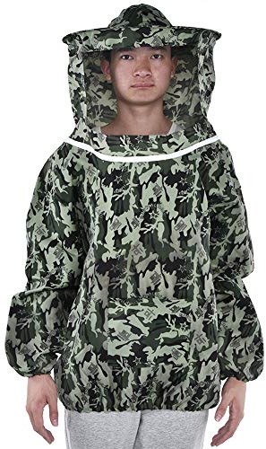 SEAFRONT Biodlingsskyddskläder, Ventilerande Biodlarjacka i Polyester med Slöja, Bekväm Design för Biodlare 150-185 Cm