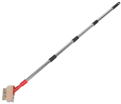 SUPVOX Cepillo Desmalezador de Alambre de Acero Inoxidable 120 Cm con Mango Largo, Resistente para Eliminar Musgo y Malezas en Terrazas, Patios y Jardines, Herramienta de Jardinería