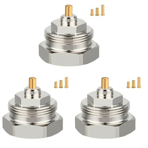 Sileduove Válvula de radiador de colmena, válvulas de radiador de latón adaptador de válvula termostática M30x1.0 a M30x1.5, conector de radiador cromado