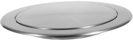 SILENRADAWN Tapa Abatible para Cubo de Basura Empotrada en Encimera, Acero Inoxidable, Diámetro Interior 248 Mm, Compatible para Cocina y Baño, Cubierta Metálica Resistente para Reciclaje