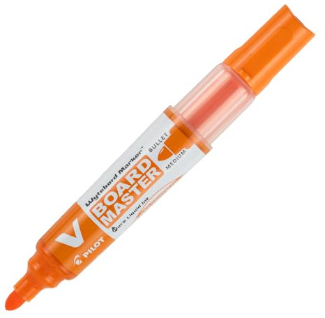 Pilot BEGREEN V Board Master Marker trocken abwischbar Rundspitze M 4 mm 10 Stück orange