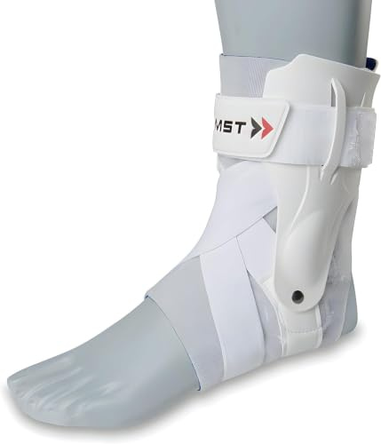 Zamst A2-DX Ankle - Cavigliera Regolabile Protezioni Laterali, Distorsioni Gravi Grado III, Instabilità e Lesioni Articolazione - Tutore Caviglia Vestibilità Anatomica (Taglia L - Destra - Bianca)