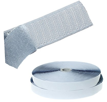 TUKA 25 mètres x 20mm Bande de crochet & boucle Auto Adhésif, autocollant Scratch Bande Autoadhésif, Rubans Adhésive Hook & Loop, 25M crochet et 25M boucle, Gris argent, TKB5008 Silvergray