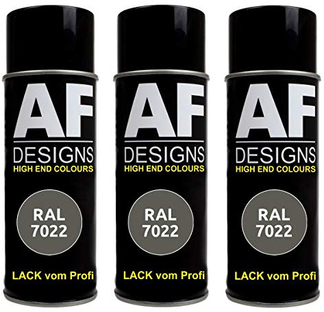 Alex Flittner Designs Spraydose RAL7022 UMBRAGRAU glänzend, glänzend | 3x RAL Lackspray Autolack Buntlack Spraydose RAL7022 UMBRAGRAU glänzend
