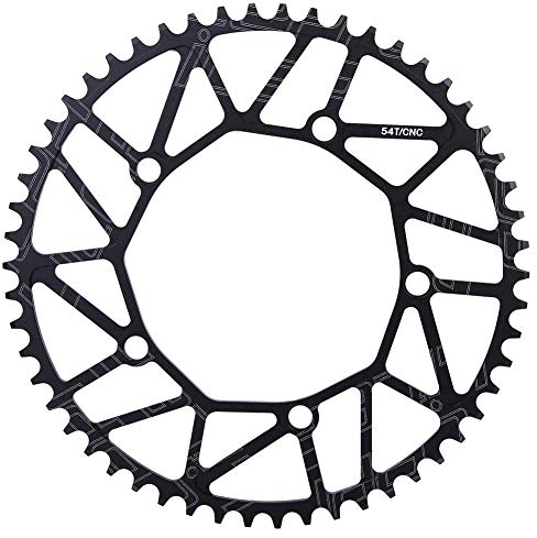 VGEBY Fahrradkettenblatt, Outdoor Positive und Negative Zähne im Freien 130BCD Kurbel Single Disc Bike Single Speed ​​Kettenblatt 50 52 54 56 58T(54T)