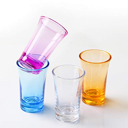 WHEAT Verres en Plastique, Verres en Plastique Acrylique Ensemble de 6 Verres en Plastique empilables, pour Les Cocktails au Whisky et Toutes Les Boissons,Bleu