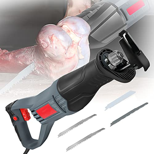 DBMGBd Multifunctional Meat Bone Saw Machine, 750W Electric Reciprocating Meat Saw for Domestic and Commercial Use, Handheld Electric Butchers Saw, 4 Saw Blades for Bone/Metal/Wood, color