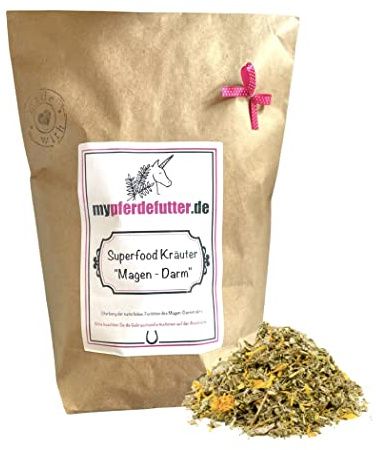 mypferdefutter Magen Darm - Kräuter für Pferde 100% Natur PUR - Pferdekräuter frei von Zusätzen - Positive natürliche Unterstützung der Magen- & Darmfunktion (500 g)