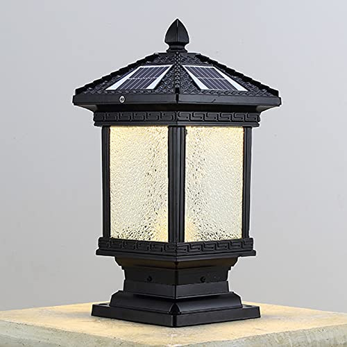Pilastro Esterno Solare LED Cancello Paletto Colonna Lampada Retro Post Lamp Piazza Solare Prato Lampade da Tavolo Giardino Path Stigma Lampada Patio Luce Recinzione Notte Illuminazione di Sicurezza P