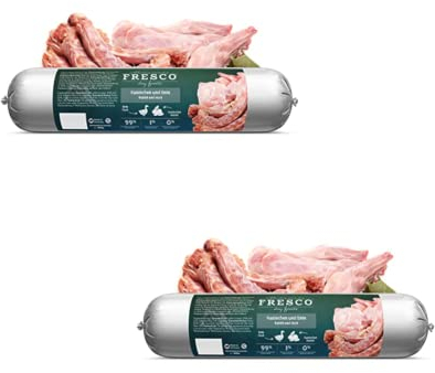 FRESCO Dog Barf Wurst Kaninchen und Ente | Doppelpack | 2 x 400g | Ergänzungsfutter für Hunde mit Kaninchen und Ente| Kann dabei helfen Hunde optimal zu versorgen