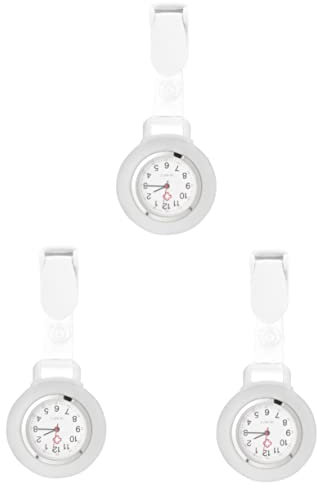 Mikikit 3stücke Multi-funktionale Clip-Uhr Für Krankenschwestern Tragbare Silikon-taschenuhr Mit Präziser Zeitangabe Und Praktischem Clip Für Medizinisches Personal Und Pflegekräfte