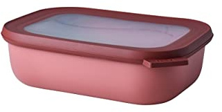 Mepal Multi Bowl Cirqula Rectangular - Mikrowellen Geschir - Geeignet als Luftdichte Aufbewahrungsbox für den Kühlschrank, Mikrowellengeschirr & als Frischhaltedosen - 1000 ml - Vivid mauve