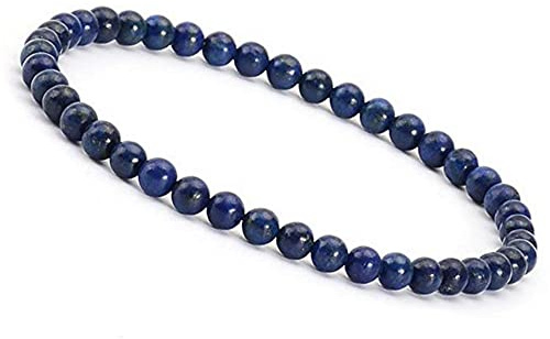Unique Gems Lapislazuli Armband Naturstein Damen Perlenarmband 4 mm elastisch handgefertigt Made in Germany Geschenk für Frauen